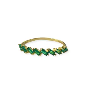 Noelia Baguette Birthstone Stackable Ring