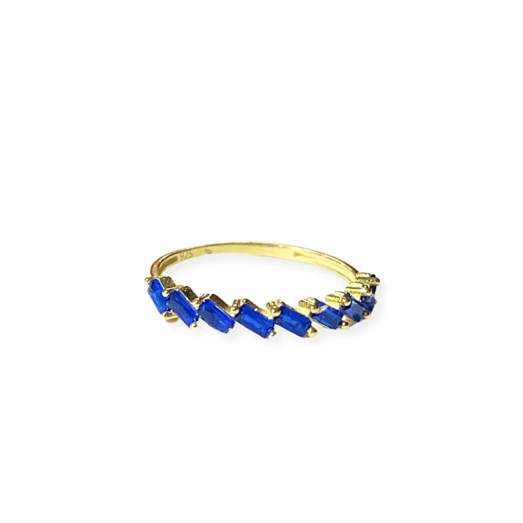 Noelia Baguette Birthstone Stackable Ring