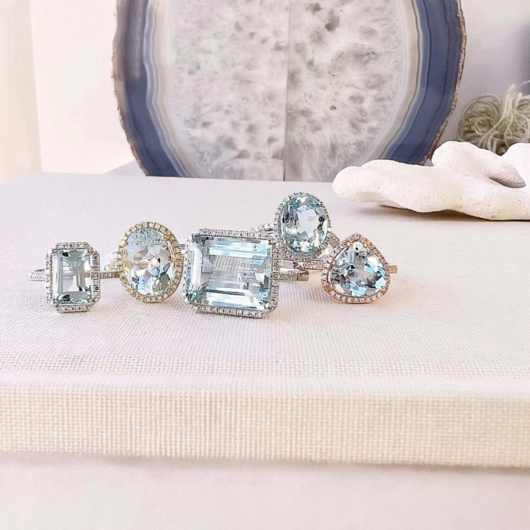 One of a Kind Emerald-Cut Aquamarine Ring in White Gold