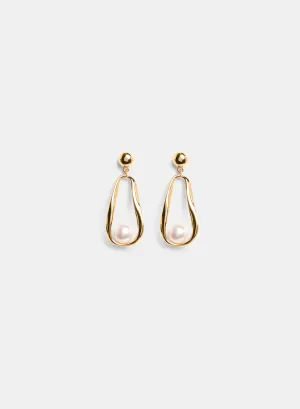 Open Teardrop Pearl Insert Earrings