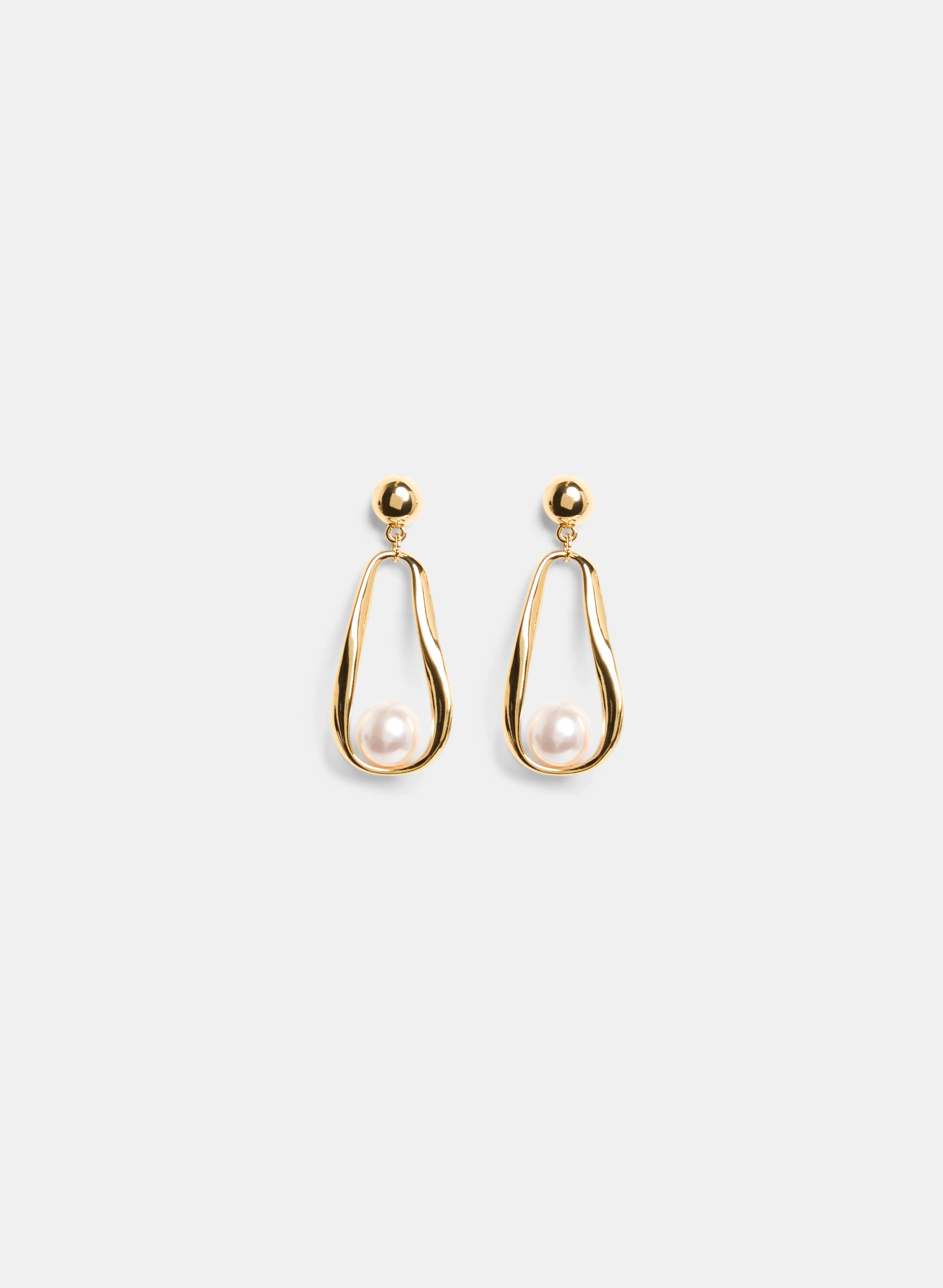 Open Teardrop Pearl Insert Earrings