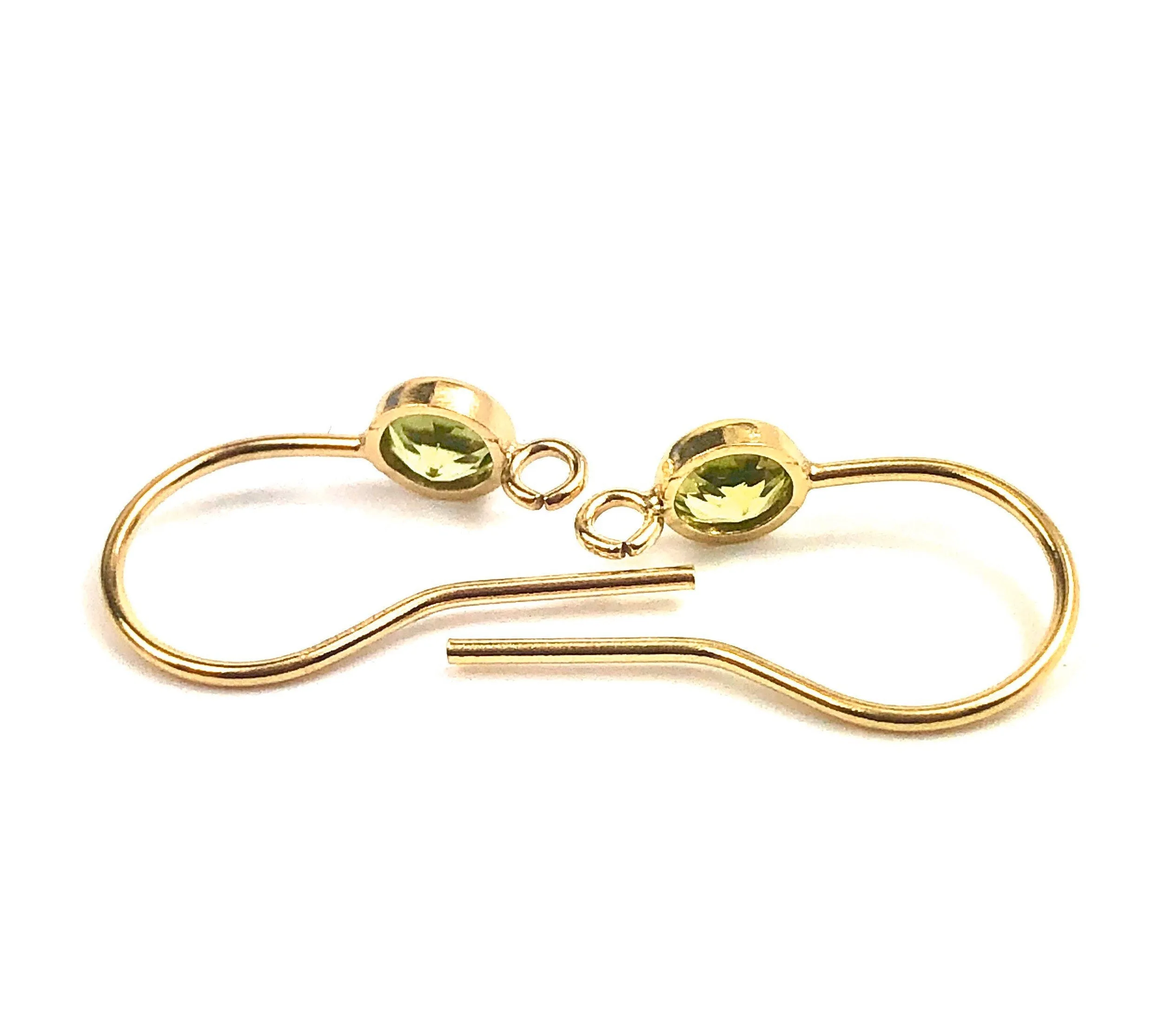 Peridot cubic zirconia, 14KGF ear wire with ring , 14K gold filled , SKU # 4006425P