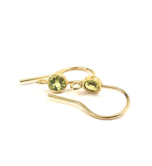 Peridot cubic zirconia, 14KGF ear wire with ring , 14K gold filled , SKU # 4006425P