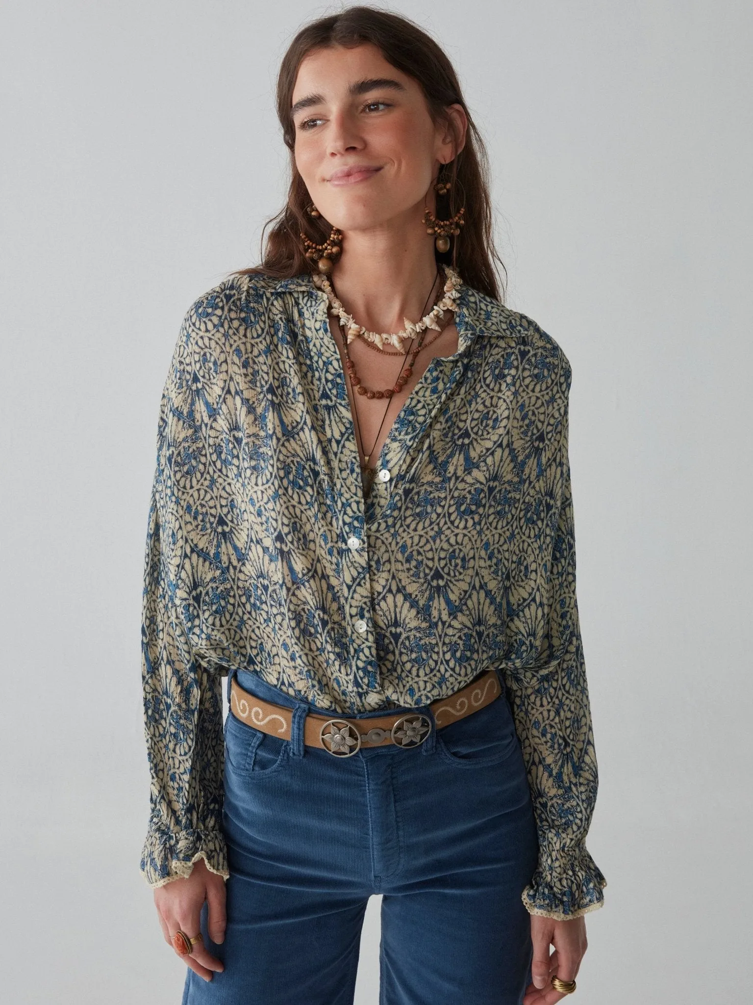 Phoenix Blouse- Lapis Lazuli