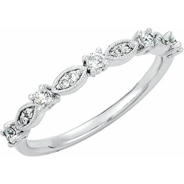 Platinum 1/5 CTW Natural Diamond Stackable Ring