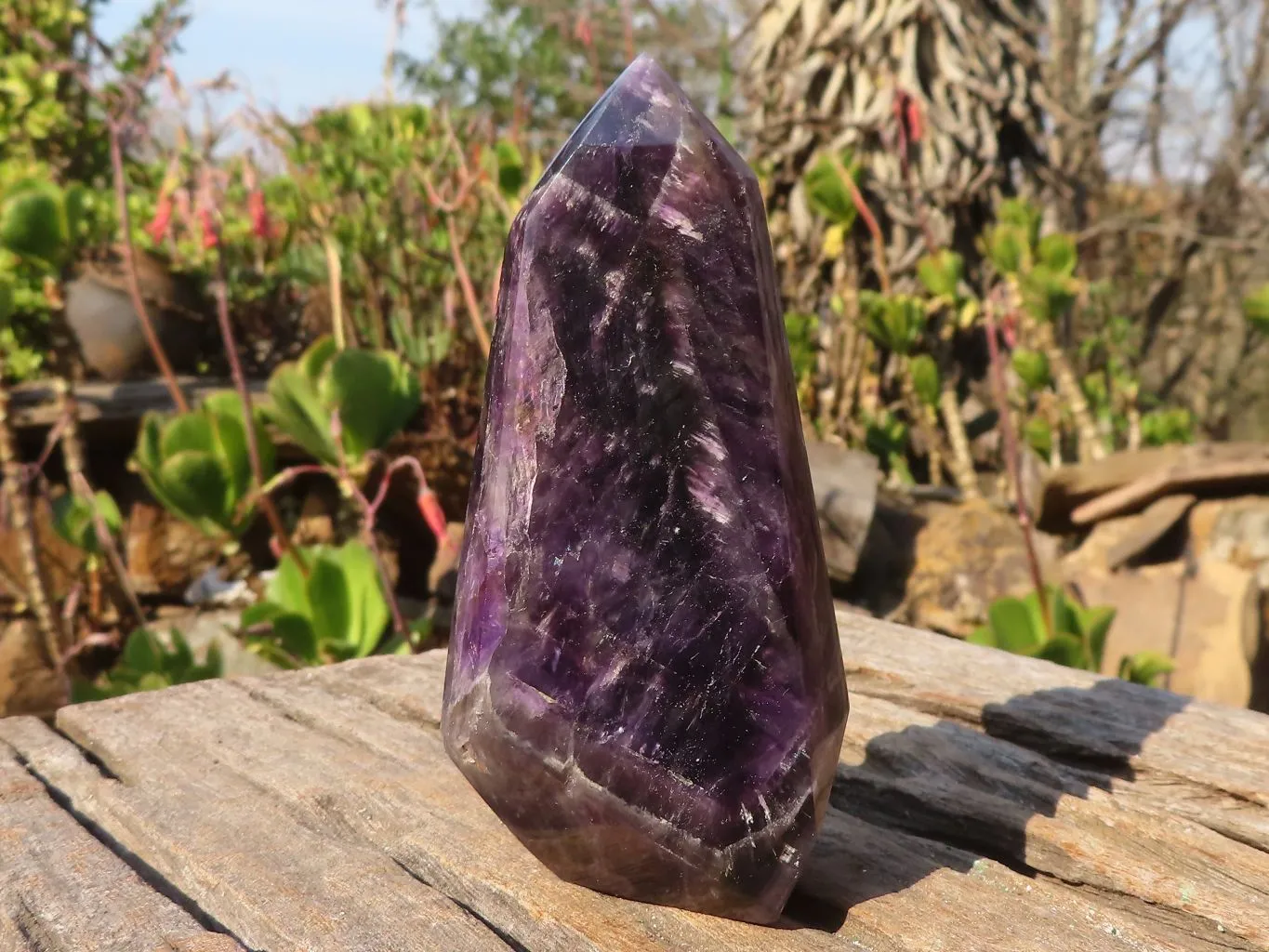 Polished Dream Amethyst Points x 3 From Ambatondrazaka, Madagascar