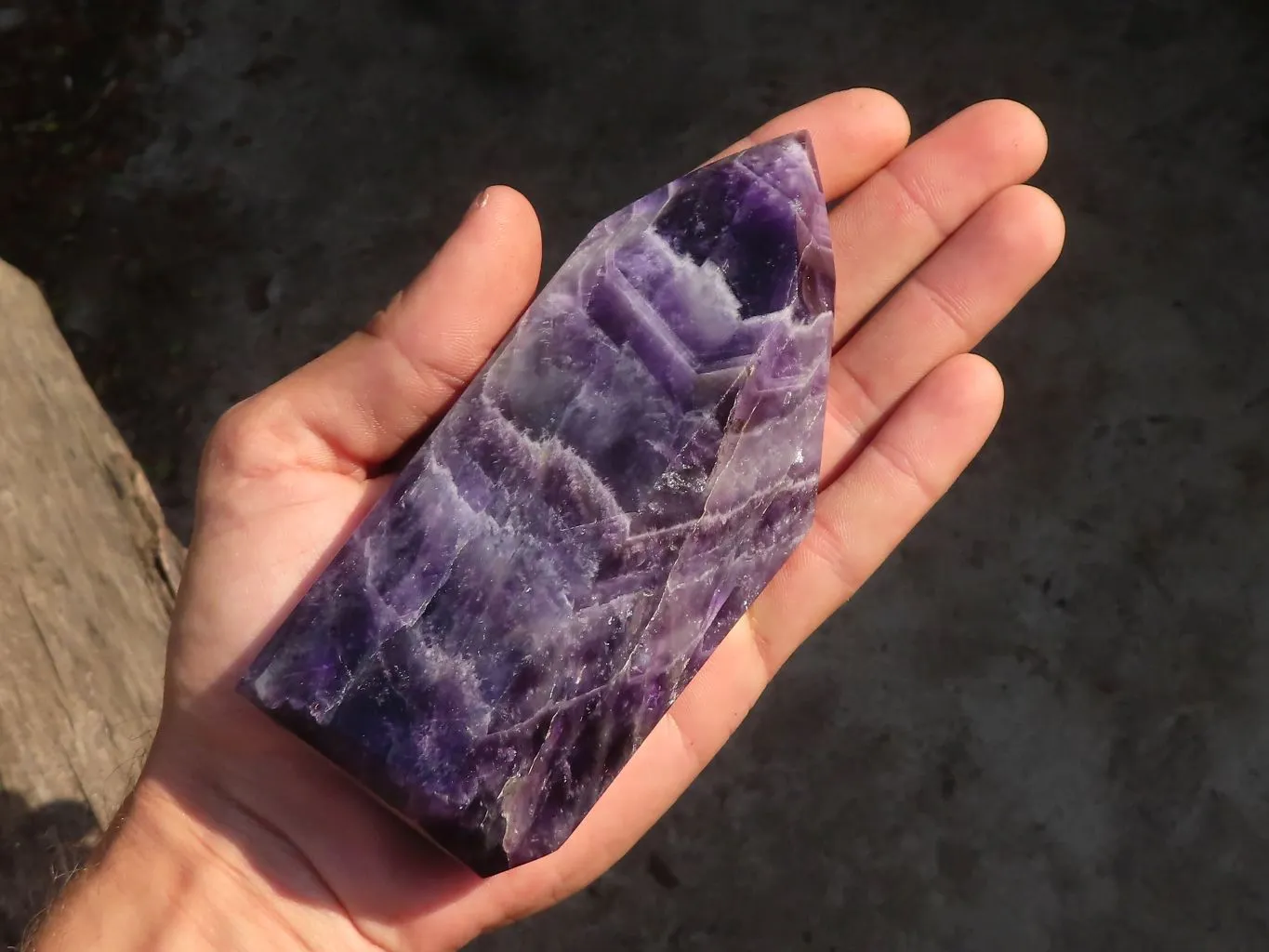 Polished Dream Amethyst Points x 3 From Ambatondrazaka, Madagascar