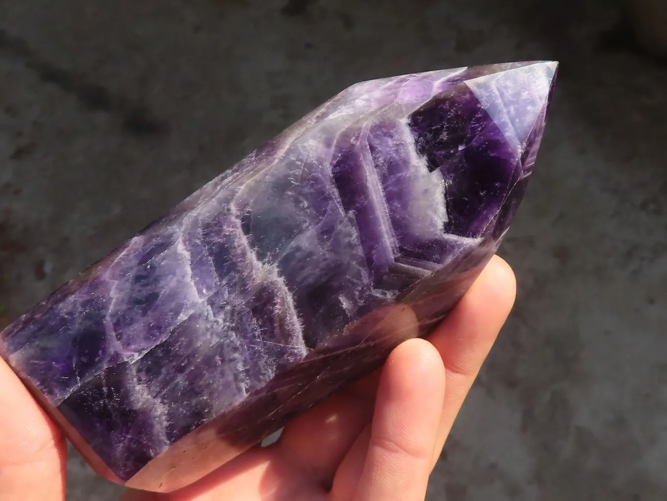 Polished Dream Amethyst Points x 3 From Ambatondrazaka, Madagascar