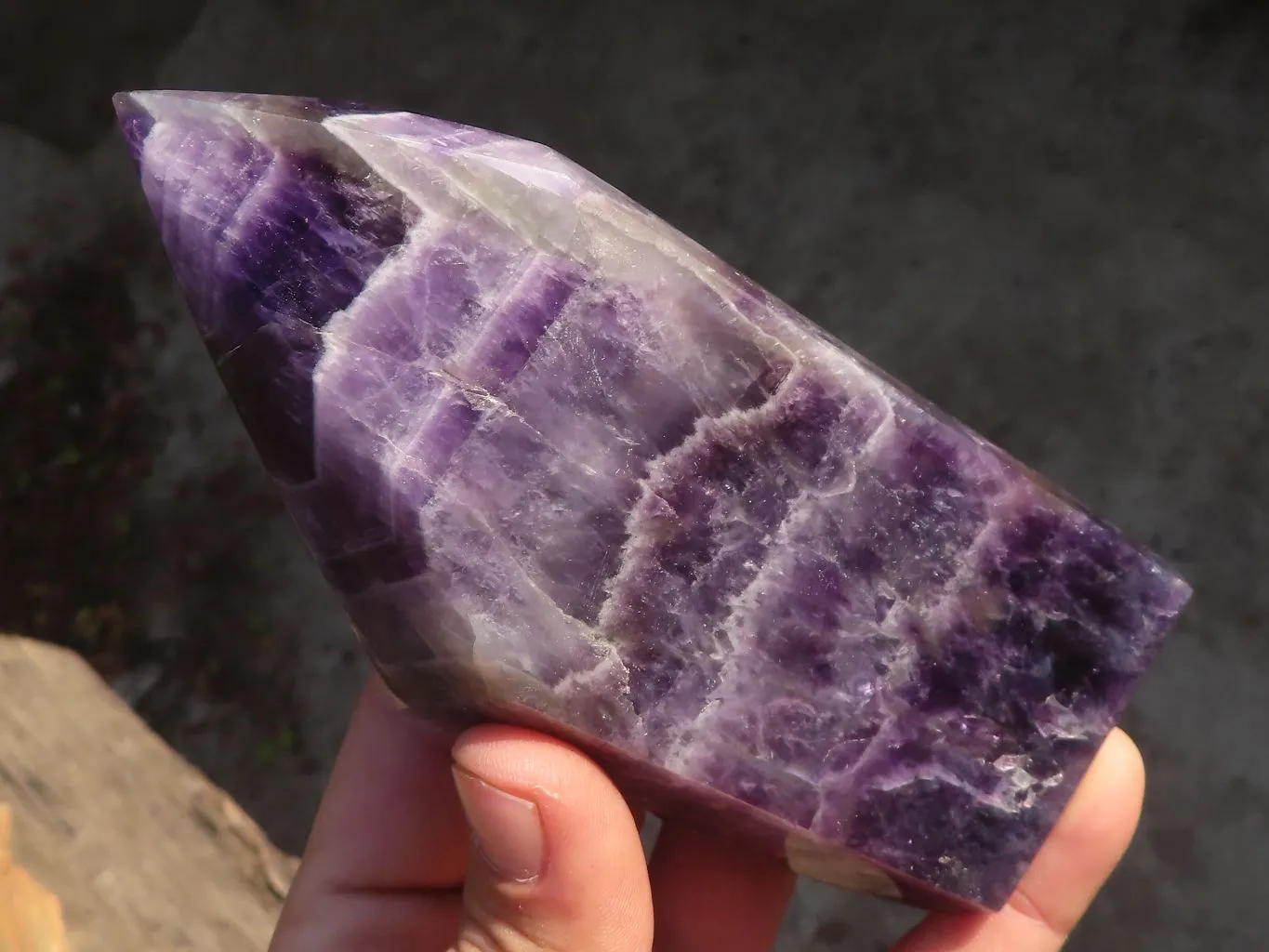 Polished Dream Amethyst Points x 3 From Ambatondrazaka, Madagascar