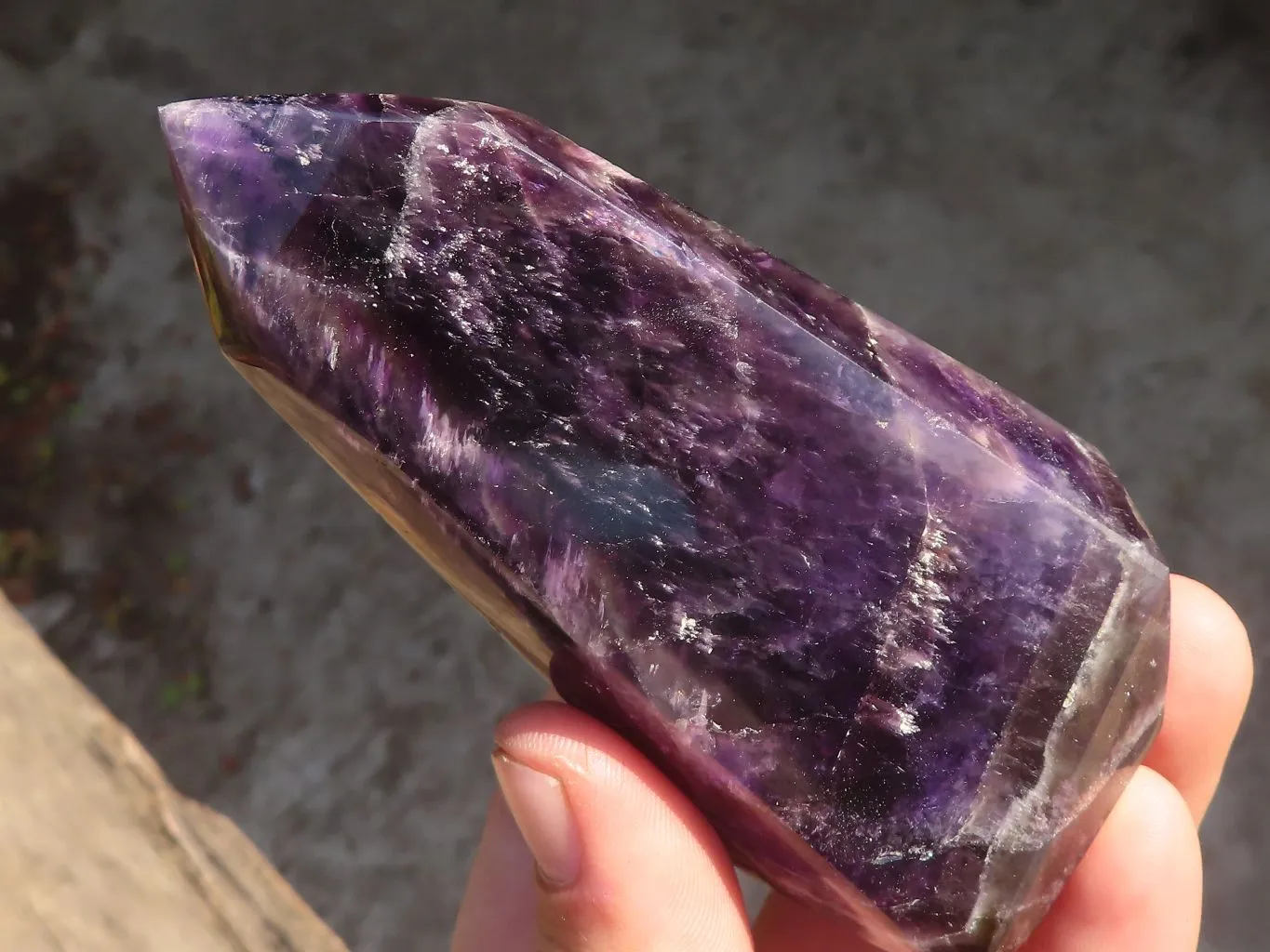 Polished Dream Amethyst Points x 3 From Ambatondrazaka, Madagascar