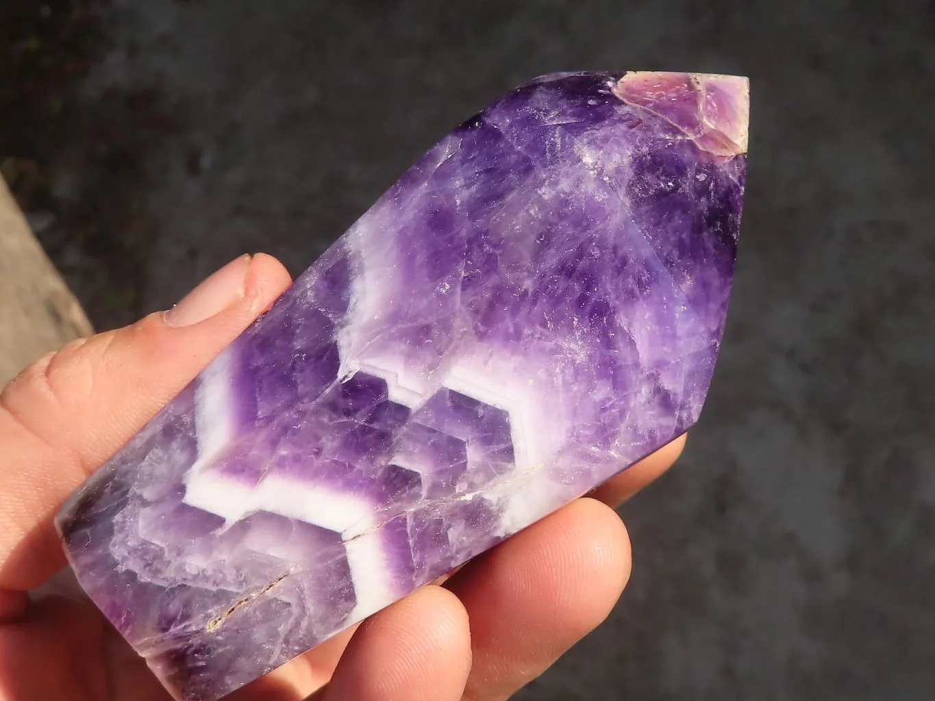 Polished Dream Amethyst Points x 3 From Ambatondrazaka, Madagascar