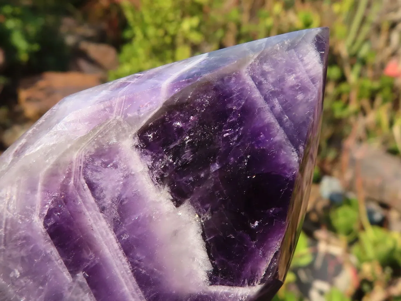 Polished Dream Amethyst Points x 3 From Ambatondrazaka, Madagascar