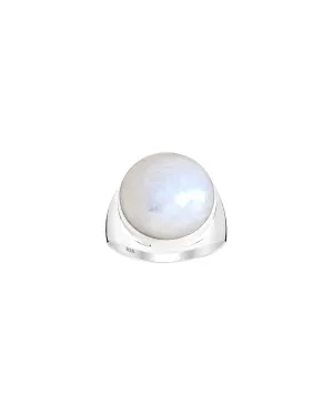 Rainbow Moonstone Ring Natural Gemstone 925 Sterling Silver Statement Jewelry