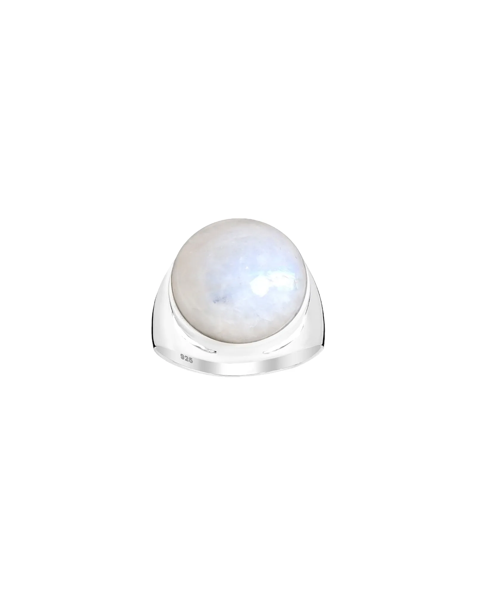 Rainbow Moonstone Ring Natural Gemstone 925 Sterling Silver Statement Jewelry