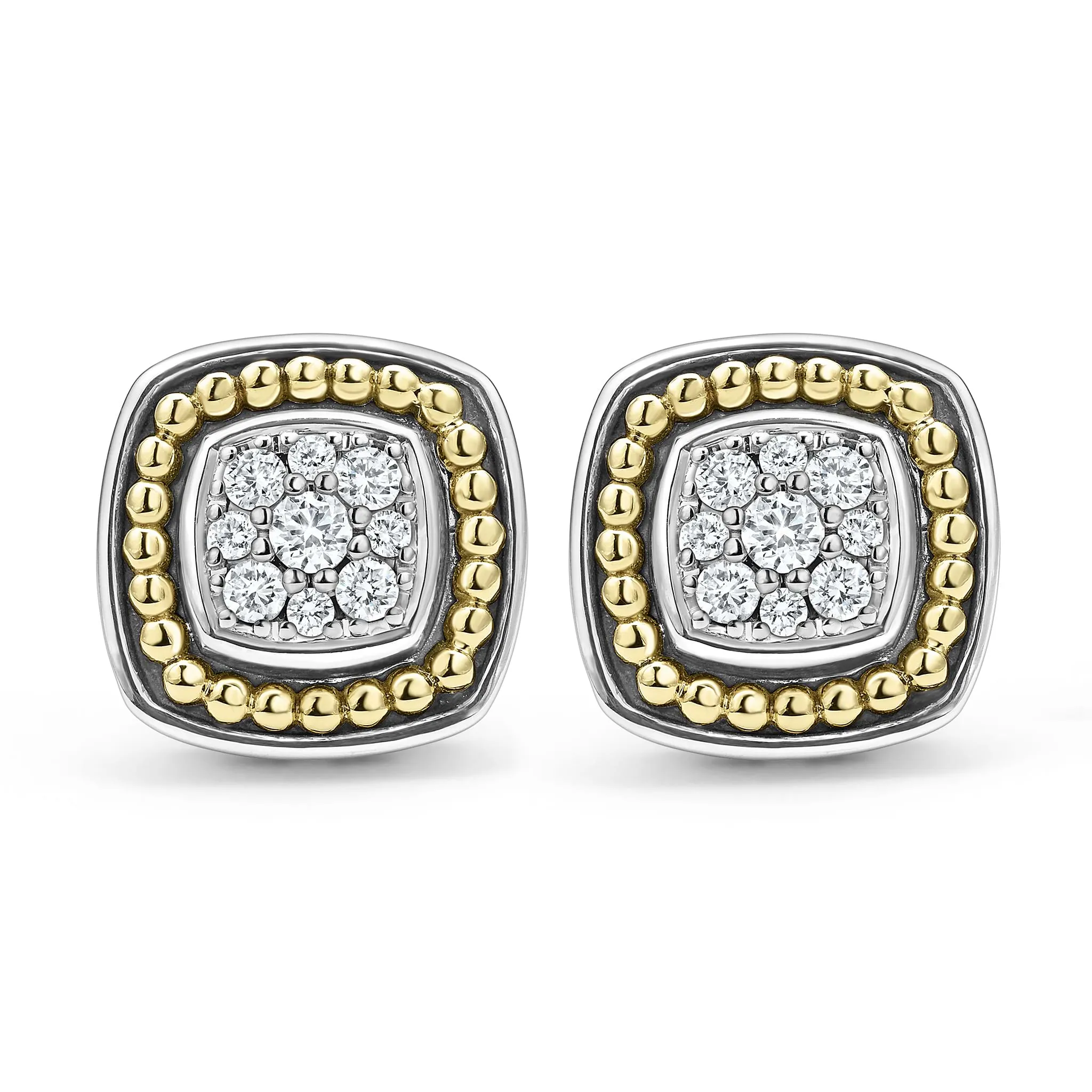 Rittenhouse Two-Tone Diamond Stud Earrings