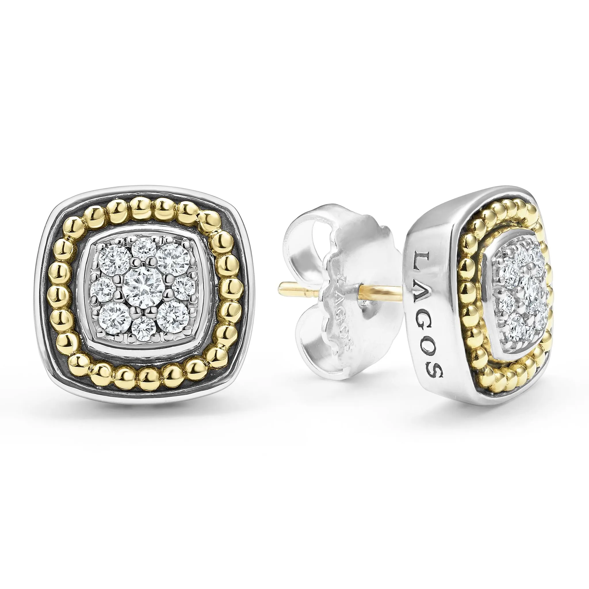 Rittenhouse Two-Tone Diamond Stud Earrings