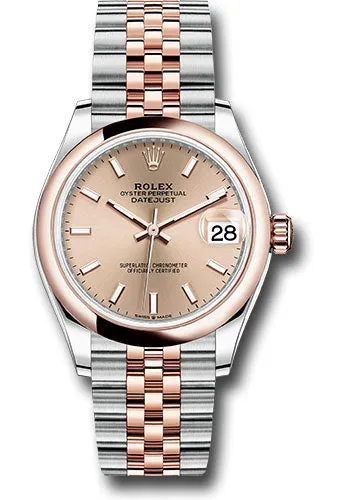 Rolex Steel and Everose Gold Datejust 31 Watch - Domed Bezel - RosŽ Roman Dial - Jubilee Bracelet 278241 roij