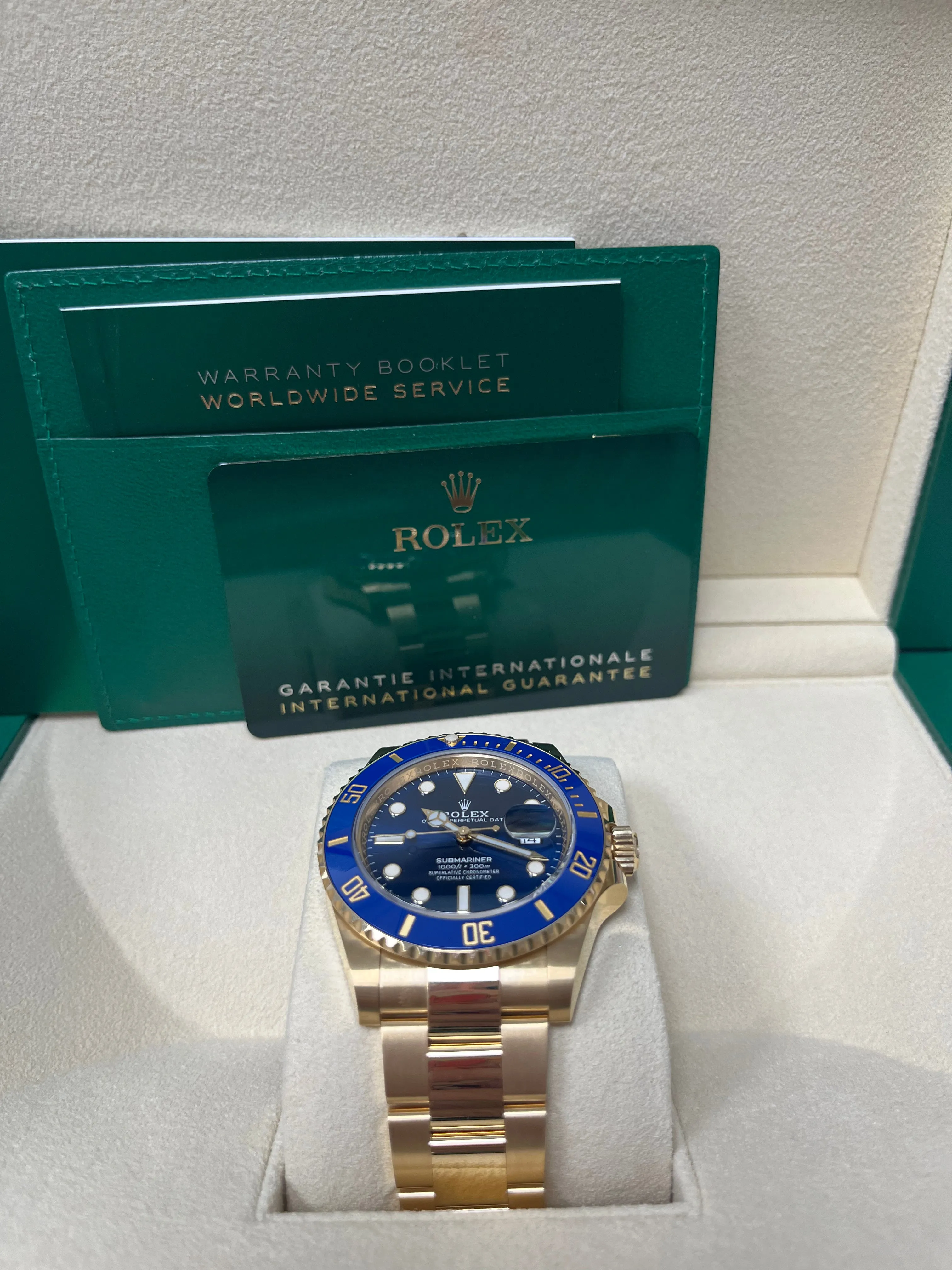 Rolex Yellow Gold Submariner Date Watch - Blue Bezel - Blue Dial -(REF# 126618LB)