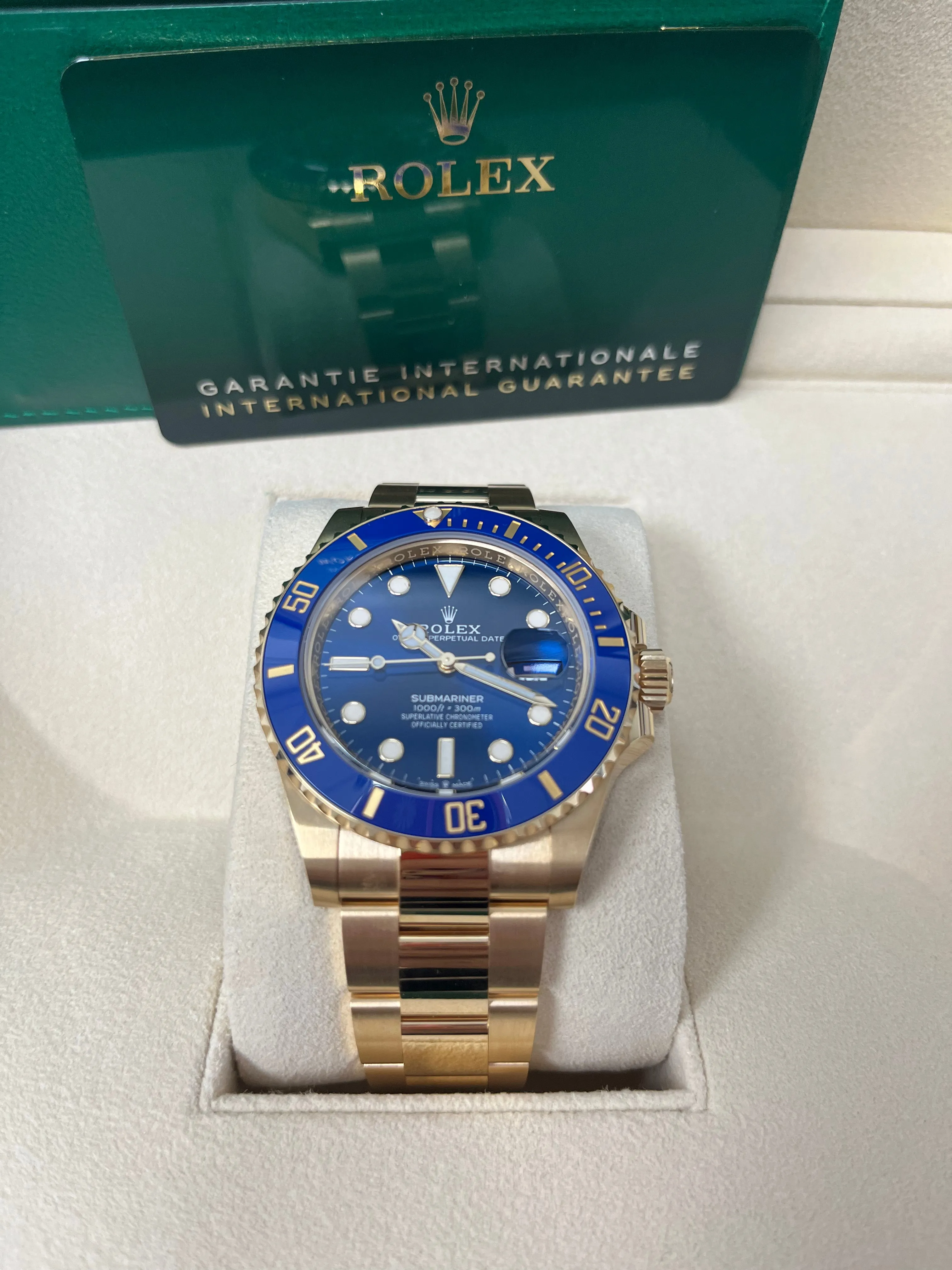 Rolex Yellow Gold Submariner Date Watch - Blue Bezel - Blue Dial -(REF# 126618LB)