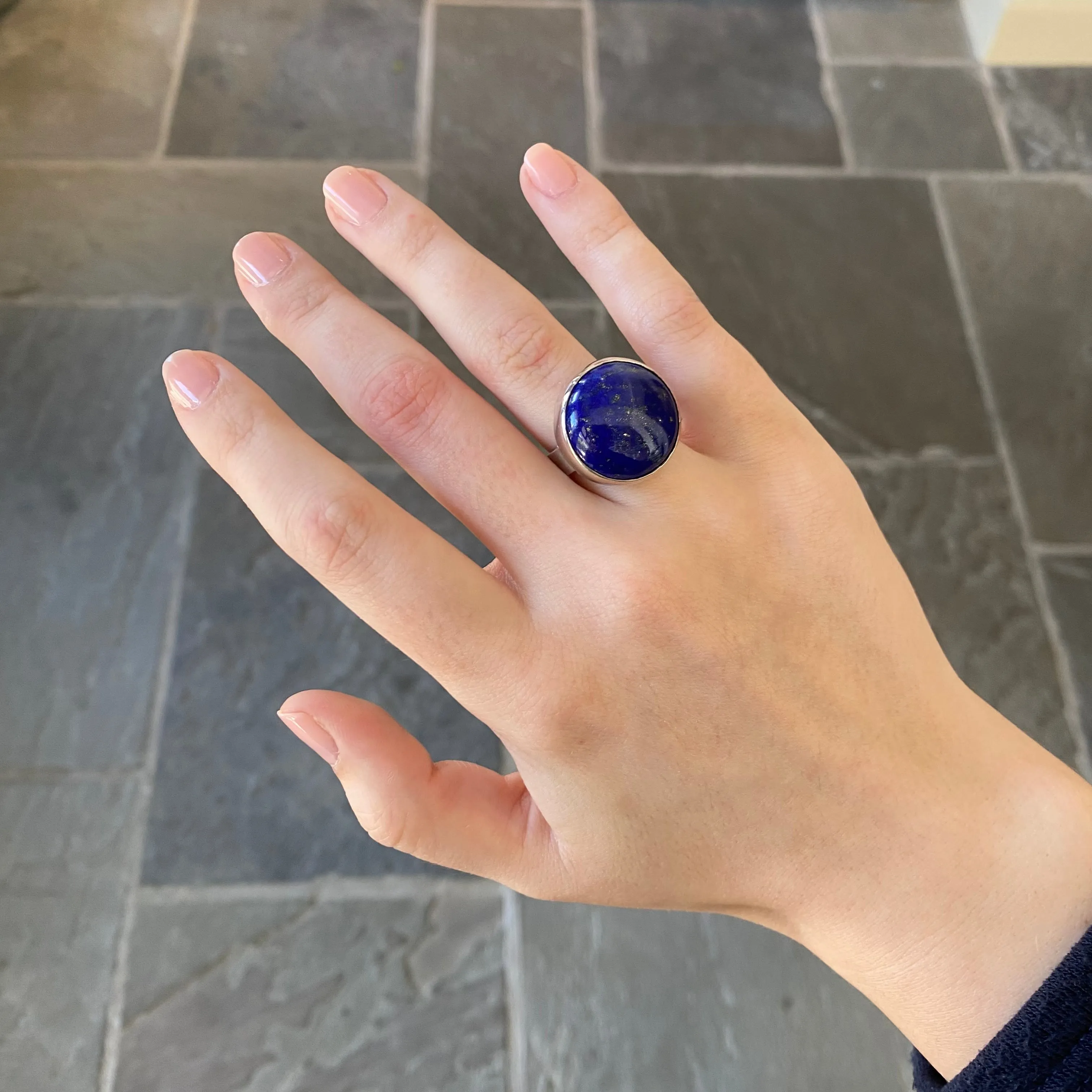 Round Lapis Ring