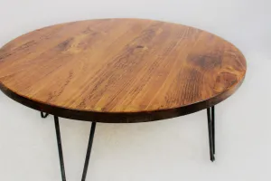 Rustic Industrial Coffee Table, Round Low Table, Side Table, Made with Solid Wood - Available in many Colours!