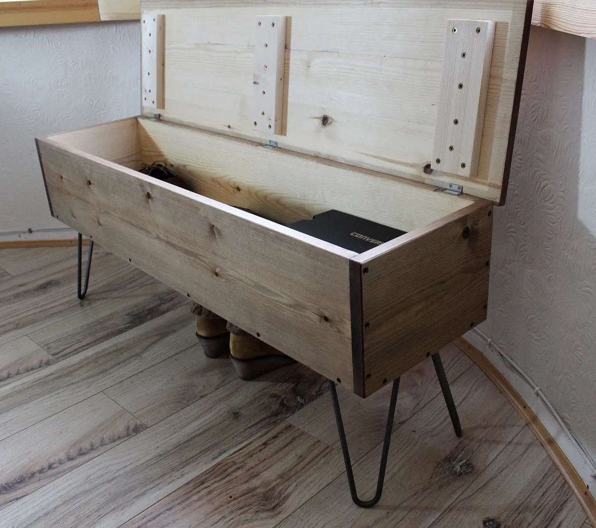 Rustic Industrial Trunk, Wooden Trunk,  Storage Trunk, Storage Bench, Trunk Coffee Table - Available in Many Colours!