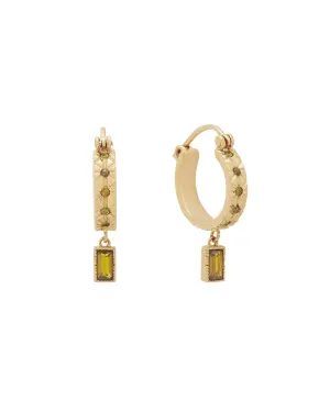 Sara August Birthstone Hoops - Peridot CZ