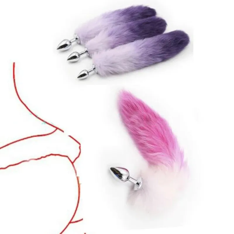 Sexy Faux Fox Metal Butt Plug Tail Set with Hairpin Kit Butt Plug Anal Tail Penis Massager