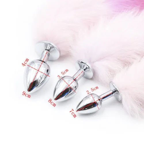 Sexy Faux Fox Metal Butt Plug Tail Set with Hairpin Kit Butt Plug Anal Tail Penis Massager