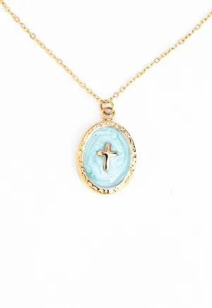 Shine Bright Cross Pendant  in Mint