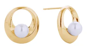 SJE310665 14K Inner Circle Pearl Post Earrings