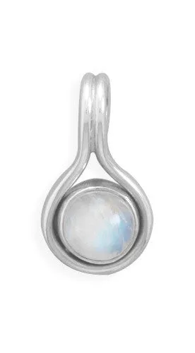 Small Sterling Silver Moonstone Slide Pendant