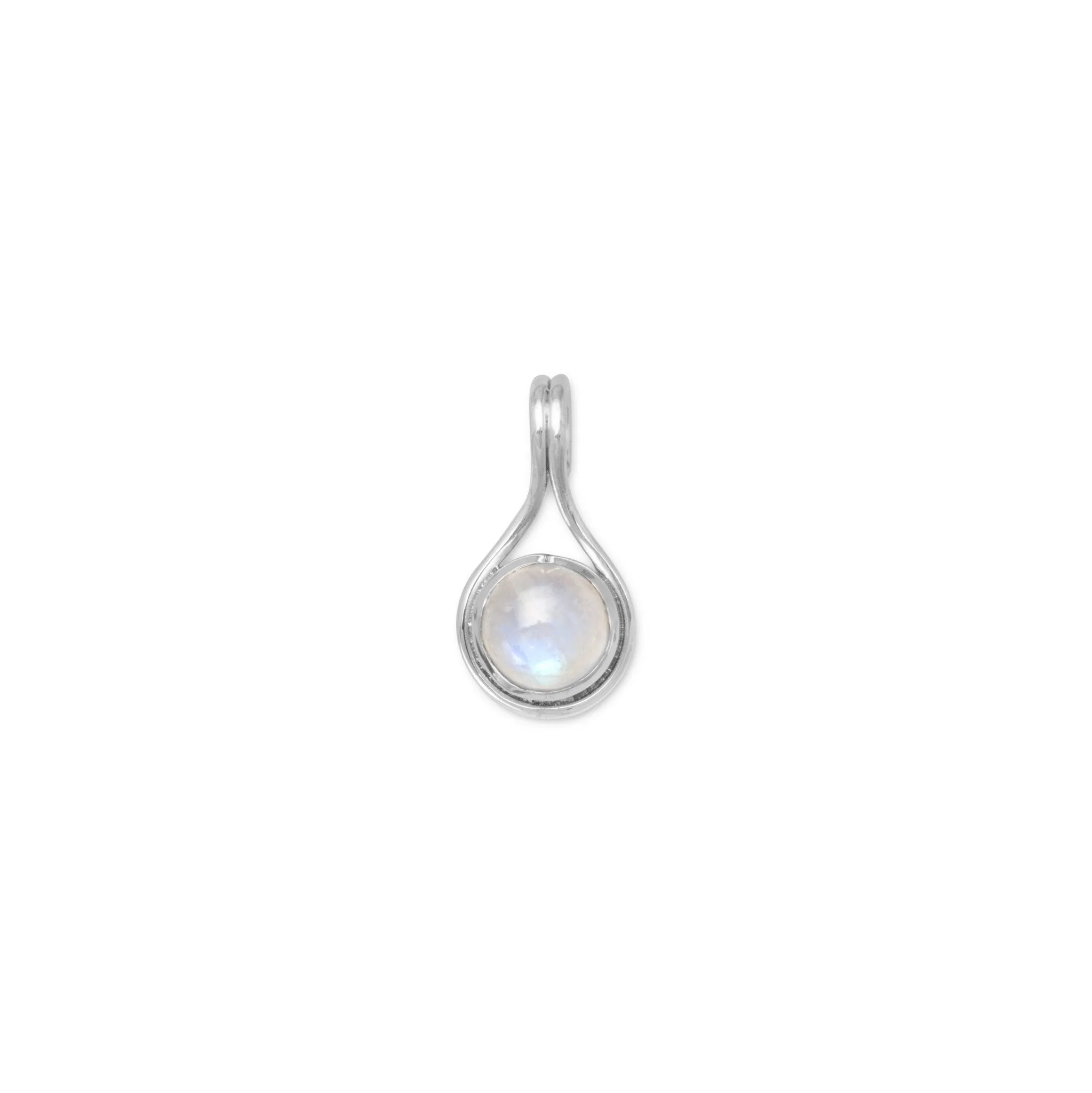 Small Sterling Silver Moonstone Slide Pendant