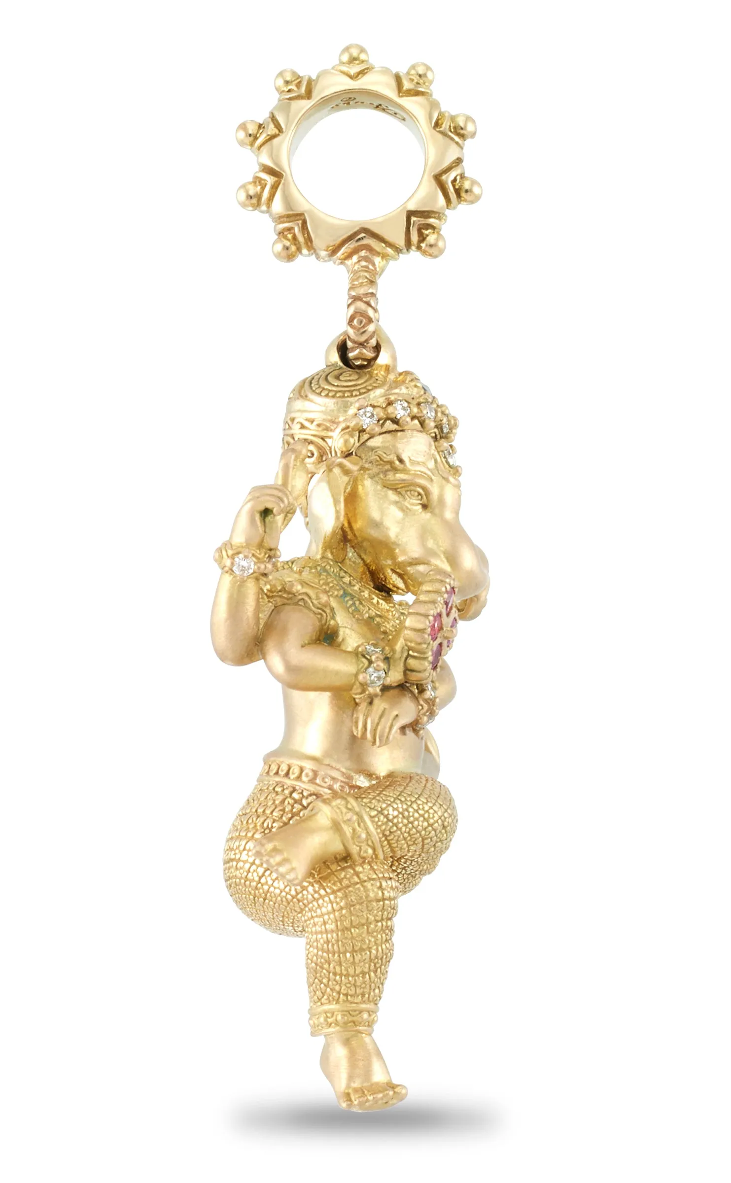 Special Order. Ganesha Charm- Diamond & Pink Sapphire