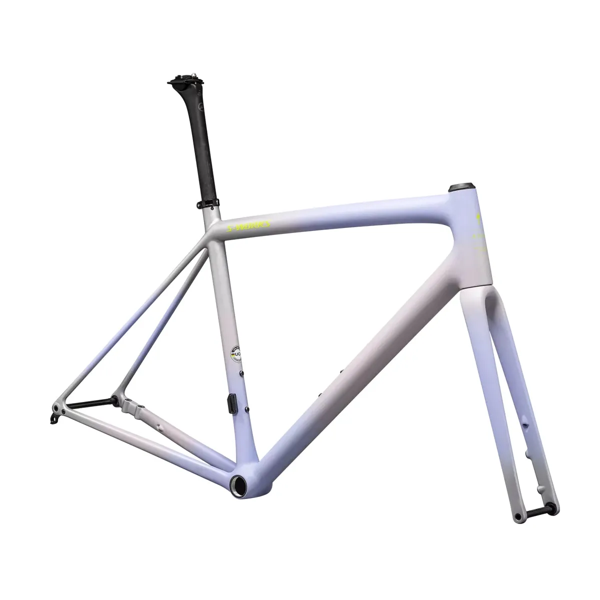 SPECIALIZED SWORKS AETHOS Road Frameset 2025 - SATIN CLAY - POWDER INDIGO - SILVER DUST - RADIAL FADE   LAPIS EDGE FADE / HYPER   100% LAPIS