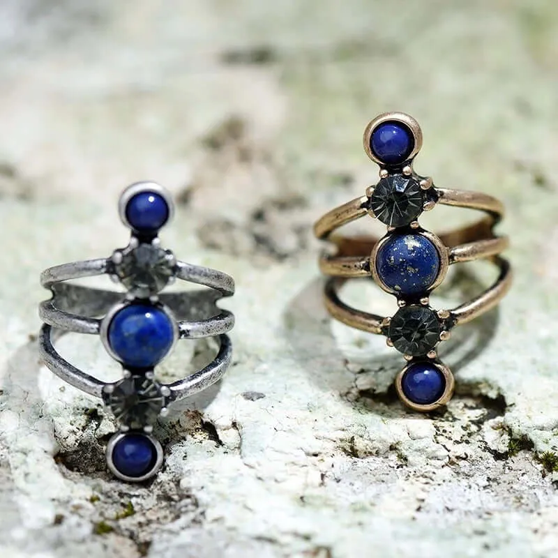 Stacked Lapis Stone Ring