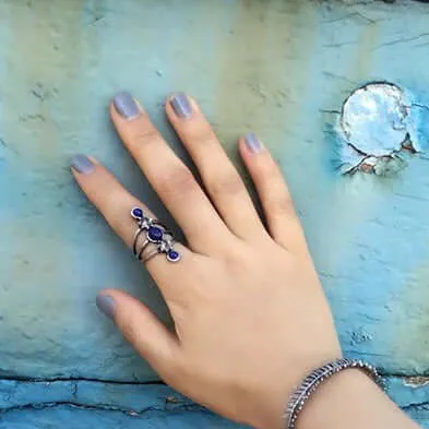 Stacked Lapis Stone Ring