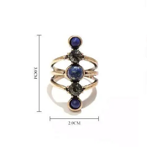 Stacked Lapis Stone Ring