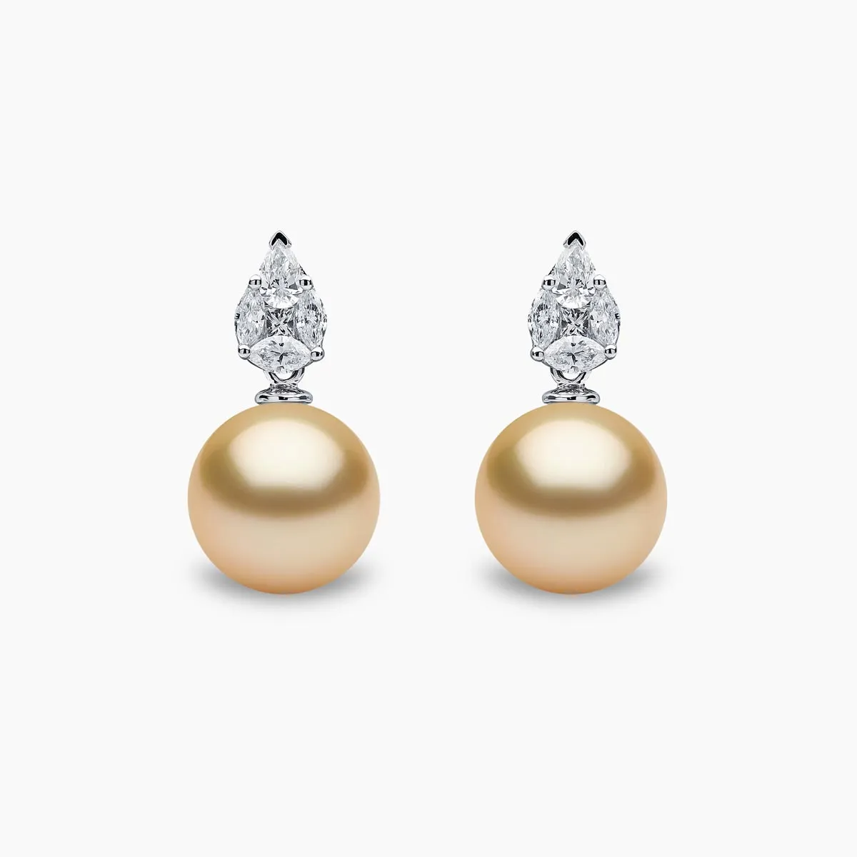 Starlight 18K Gold Pearl and Diamond Prism Earrings