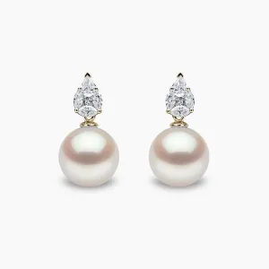 Starlight 18K Gold Pearl and Diamond Prism Earrings