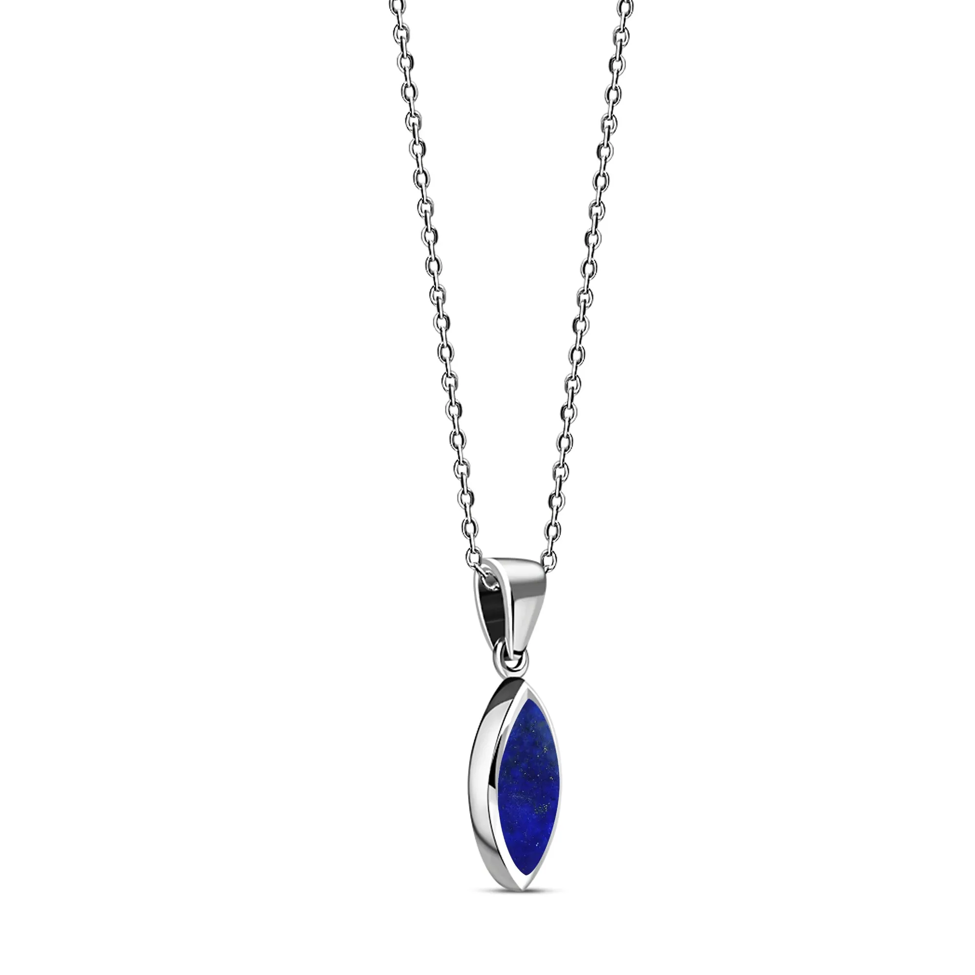 Sterling Silver Lapis Lazuli Marquise Pendant