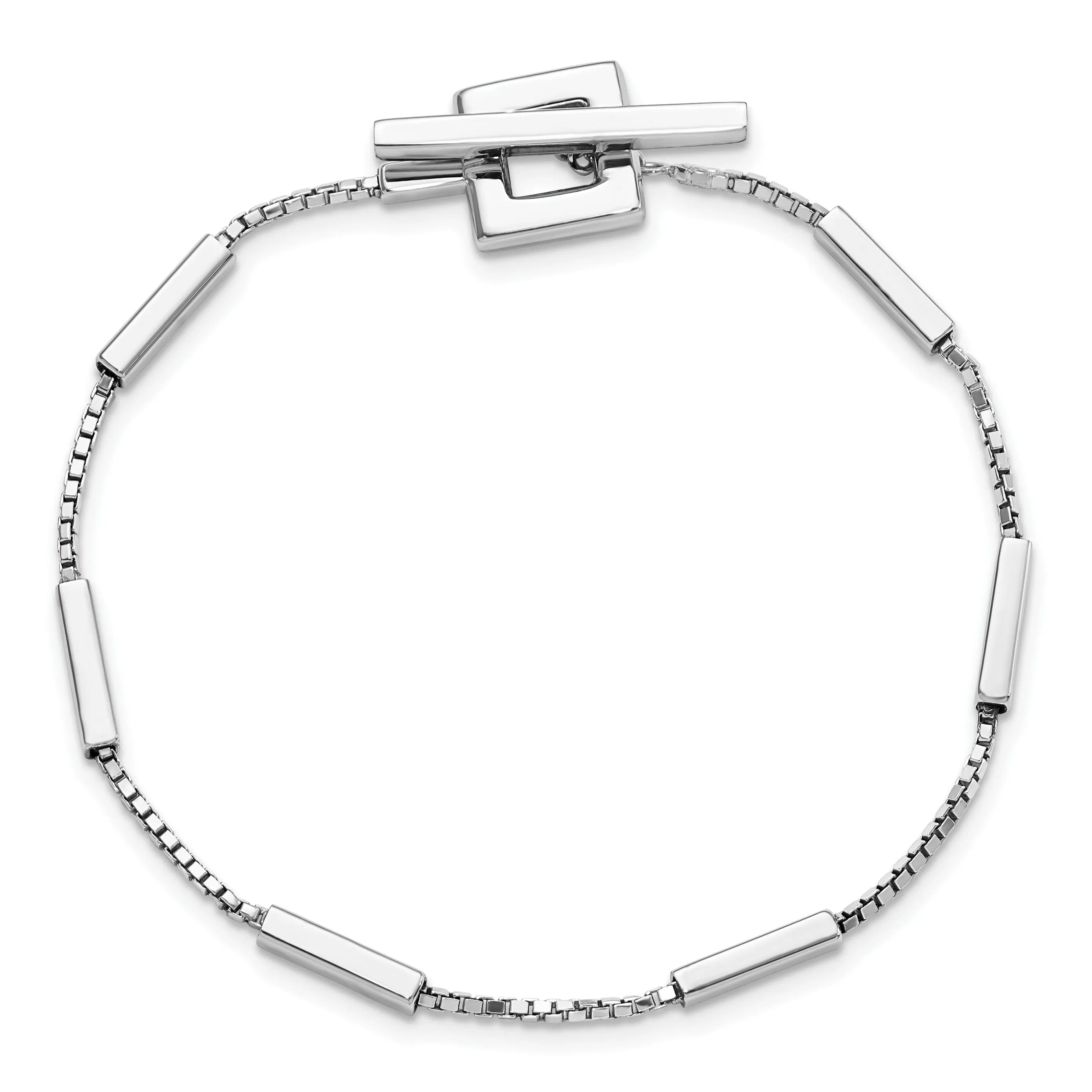 Sterling Silver Polished Toggle Bar Bracelet