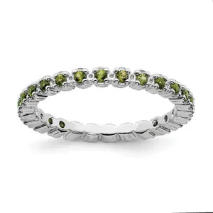 Sterling Silver Stackable Expressions Peridot Eternity Ring