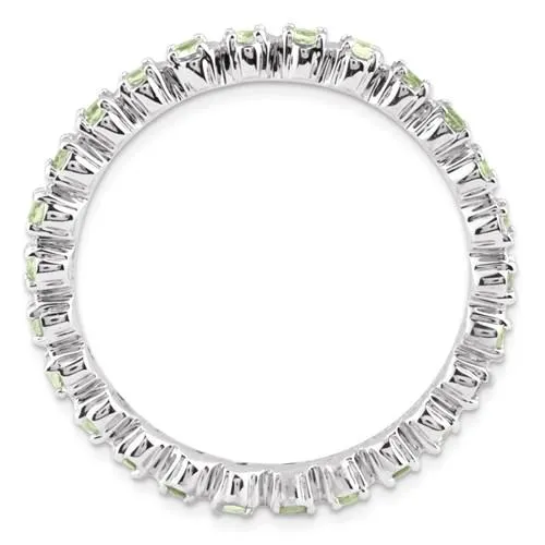 Sterling Silver Stackable Expressions Peridot Eternity Ring