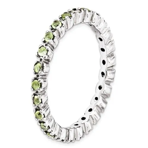 Sterling Silver Stackable Expressions Peridot Eternity Ring