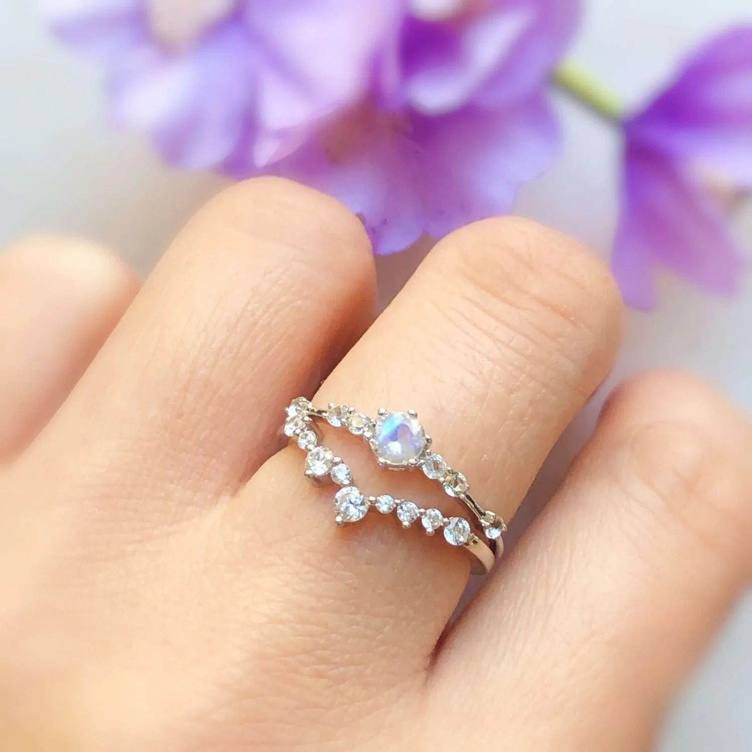 The Center of the Universe Moonstone Ring