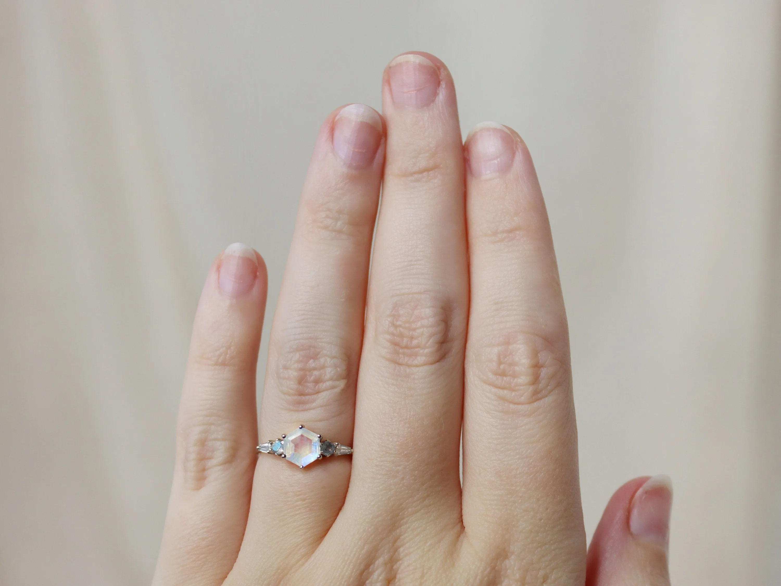 The Huntington Ring in Moonstone and Labradorite