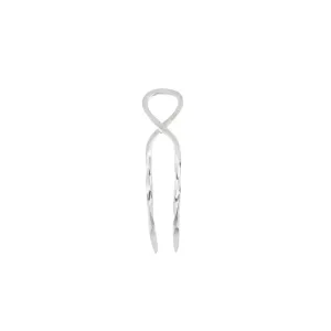 Twisted Hourglass Hair Pin - Silver- Small