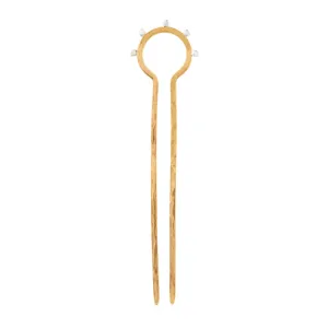 Two-Tone Horizon Hair Pin - Bronze & Silver - Large