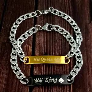 Urbana Rhodium Plated Combo Of His Queen And King Valentine Gift